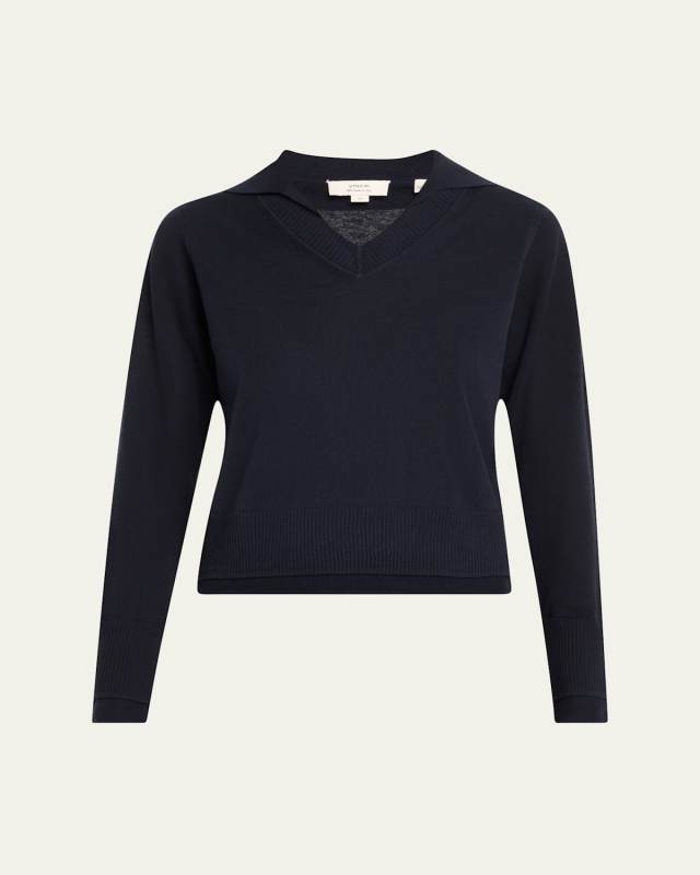 Fine Knit Layered Collared Sweat